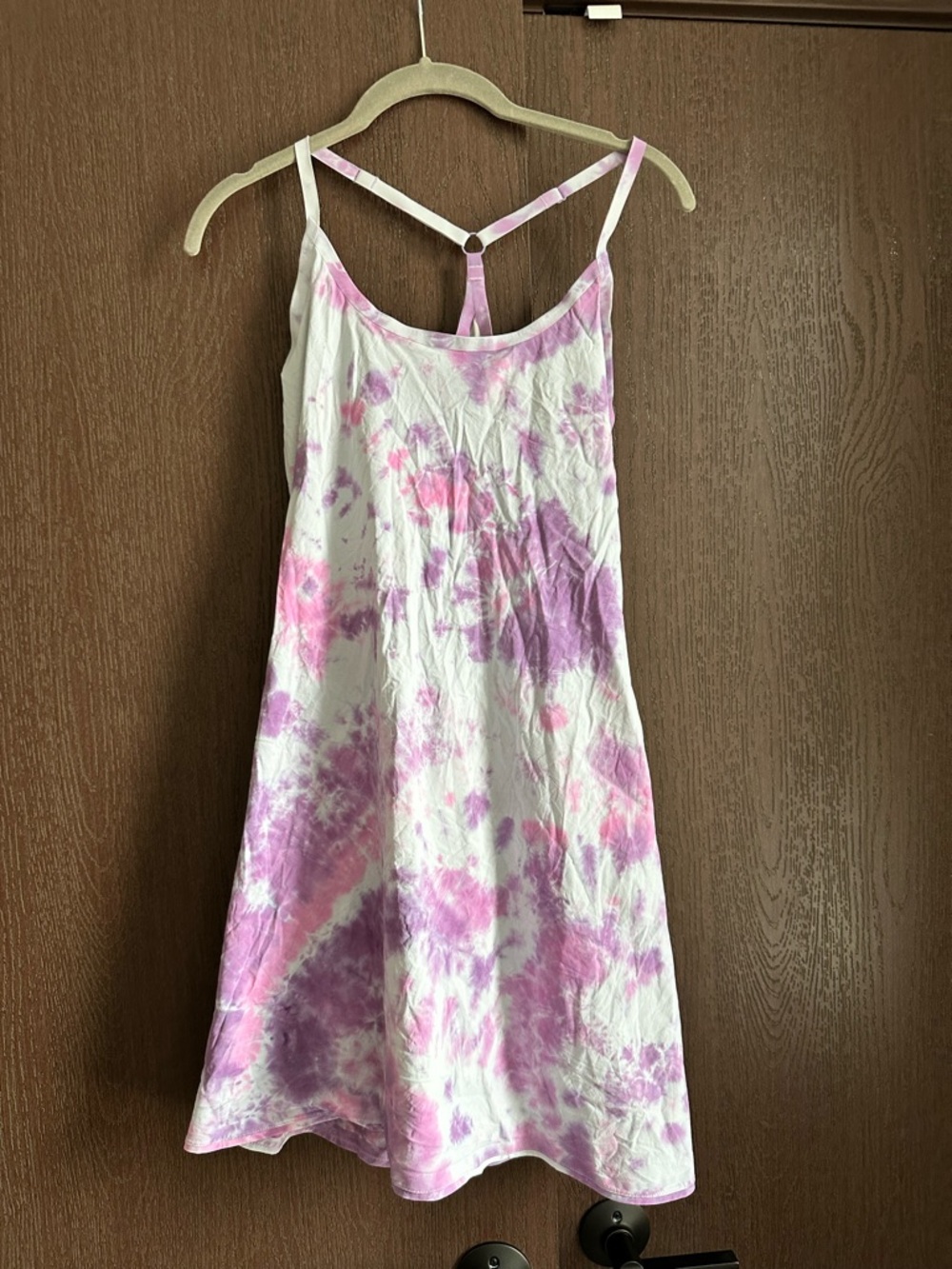 Outdoor Voices White and Lavender Tie-Dye Mini Dress